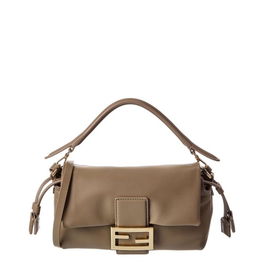 Fendi Baguette Soft Small Leather Mini Bag, Beige